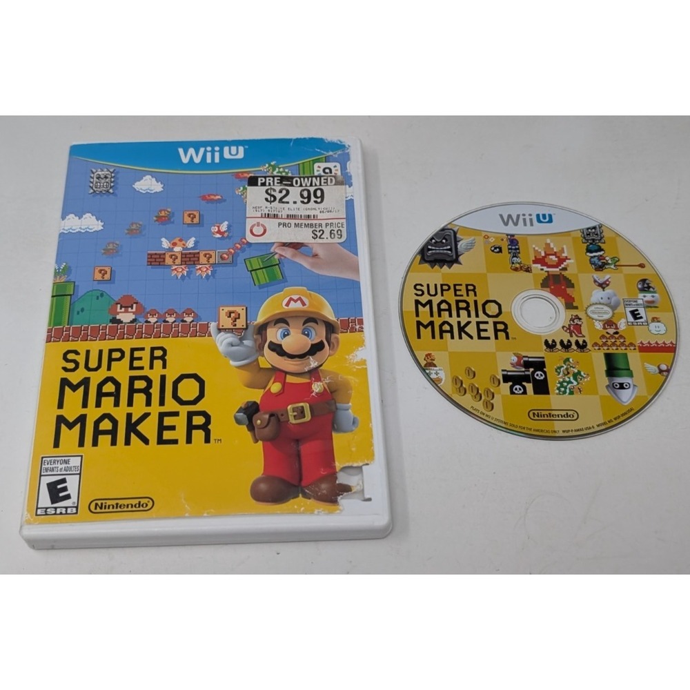 Super Mario‎ Maker Nintendo Wii U Disc & Case Tested Working